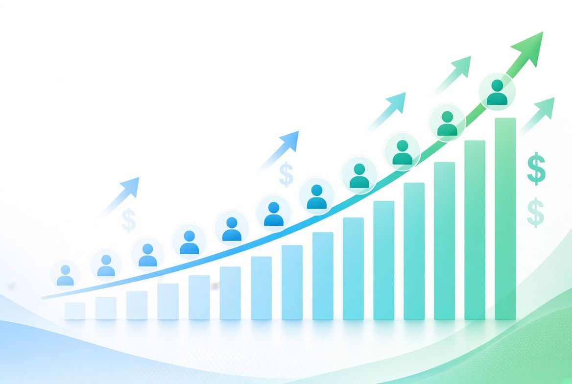 Business growth and marketing performance trending upward
